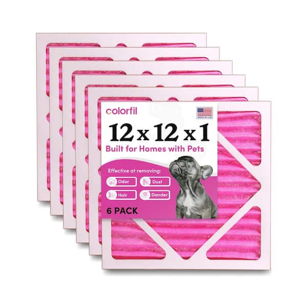 12 in. x 12 in. x 1 in. Odor Removal and Color Changing Pleated Furnace Air Filter, MERV 8 (6-Pack)