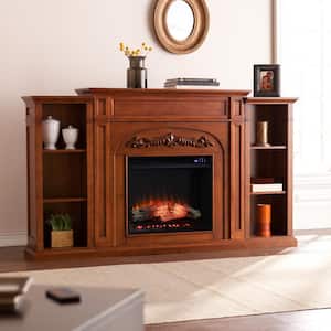 Treella 72.5 in. Touch Panel Electric Fireplace in Autumn Oak