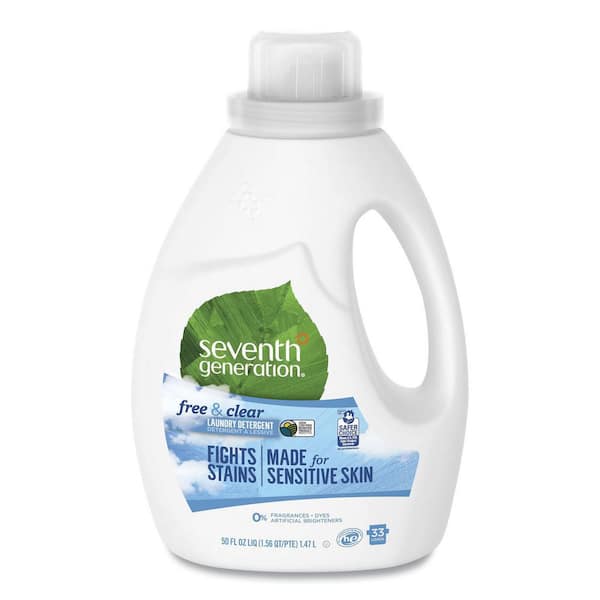 SEVENTH GENERATION 50 oz. Free and Clear Scent Natural 2X Concentrate Laundry Detergent (Case of 6)