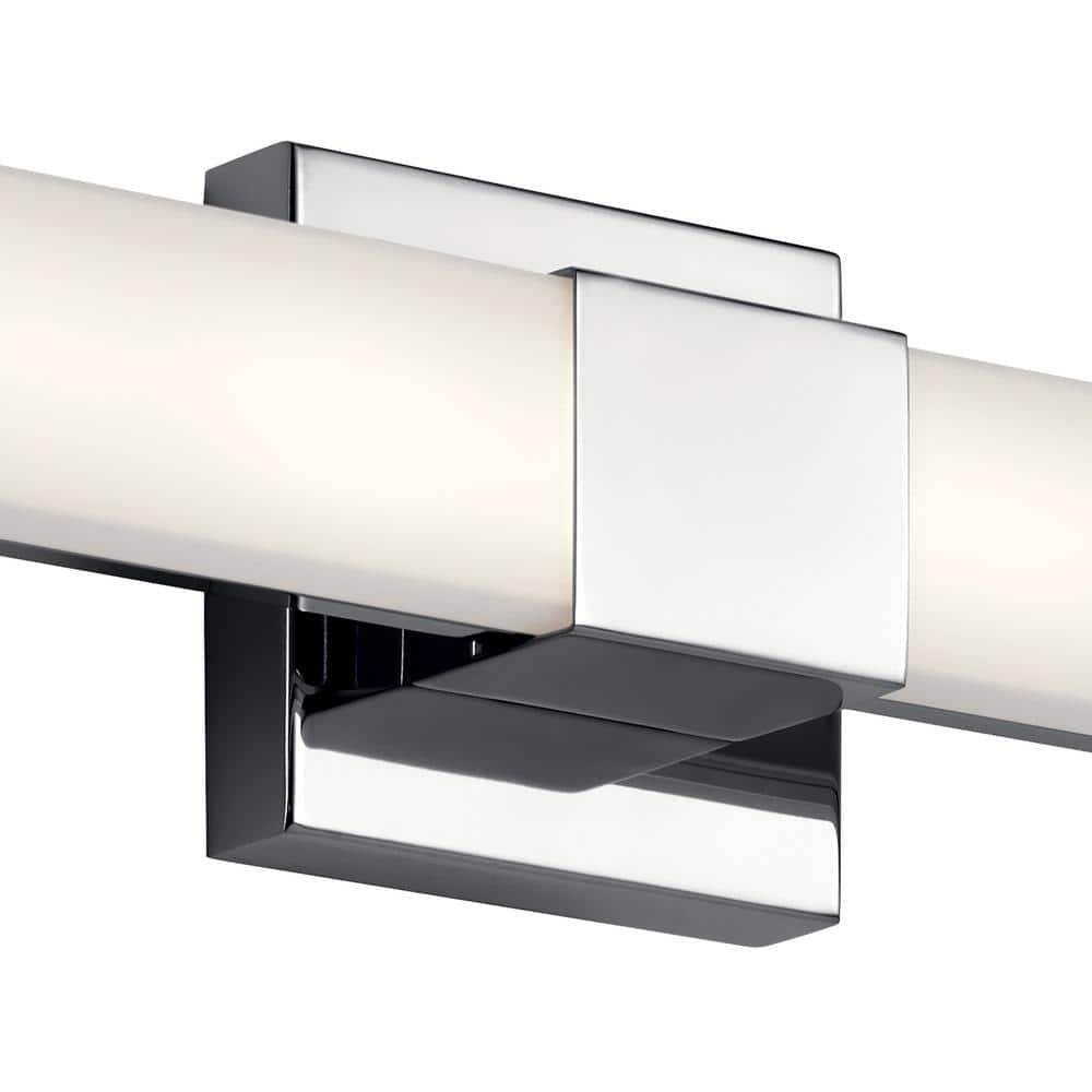 Elan 24-Inch Chrome LED Vanity Light with White Acrylic Shade