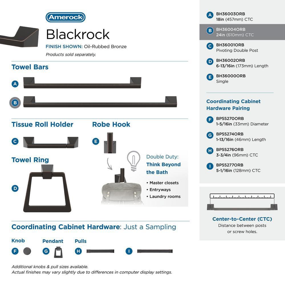 Oil-Rubbed Bronze 24-inch Wall Mounted Towel Bar