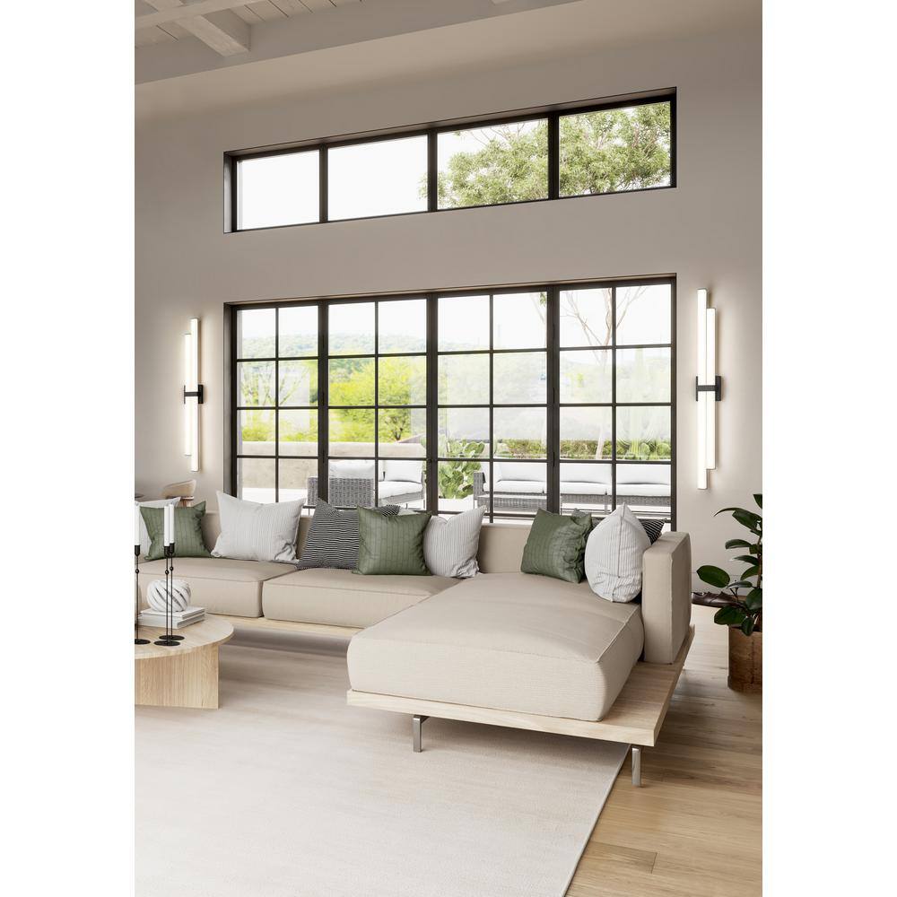 Zane 40" Matte Black LED Vanity Light with Frosted Diffusers