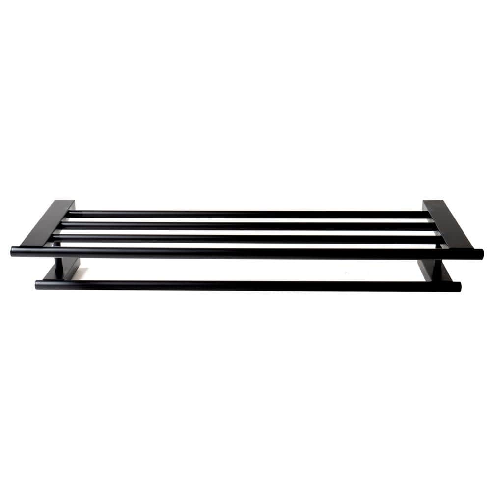 Black Matte Stainless Steel Wall Mounted Towel Rack