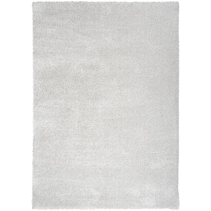Pacific Shag Silver 8 ft. x 10 ft. Solid Contemporary Area Rug