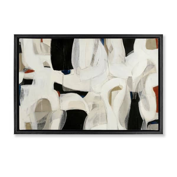 Stupell Industries Dynamic Earthy Shapes by Kippi Leonard Black Floater Frame Abstract Graphic Art Print 21 in. x 31 in.