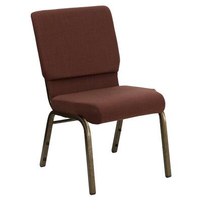 Brown Fabric/Gold Vein Frame Stack Chair
