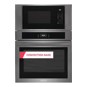 30 in. Electric Wall Oven with Built-In Microwave with Fan Convection in Black Stainless Steel