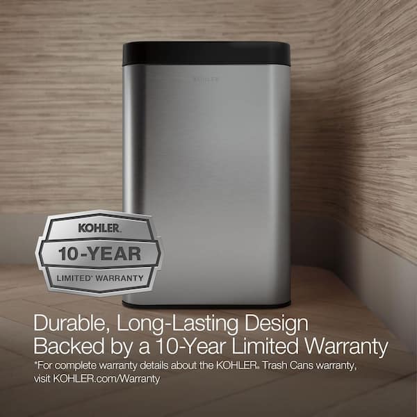 KOHLER 25-Liter Open-Top Trash Can in Stainless Steel 31314-ST