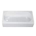 New Solar 60 in. x 30 in. Rectangular Apron Front Soaking Bathtub with Left Hand Drain in White