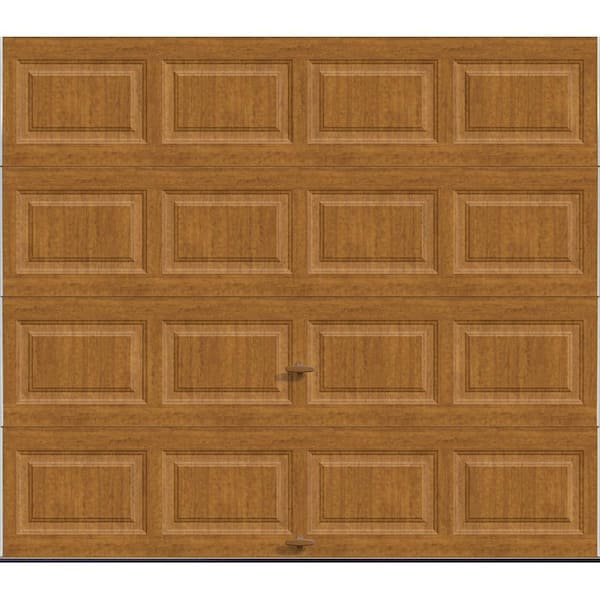 Clopay Classic Steel Short Panel 9ft x 7ft Insulated 12.9 R-Value Wood Look Medium Garage Door without windows