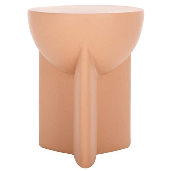SAFAVIEH Vidette 18 in. Terracotta Round Concrete End Table