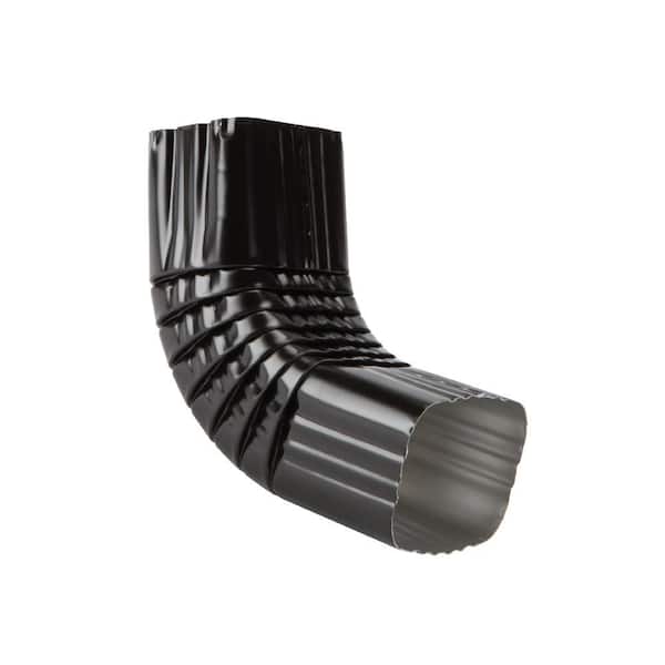 3 in. x 4 in. Black Aluminum Downspout A-Elbow