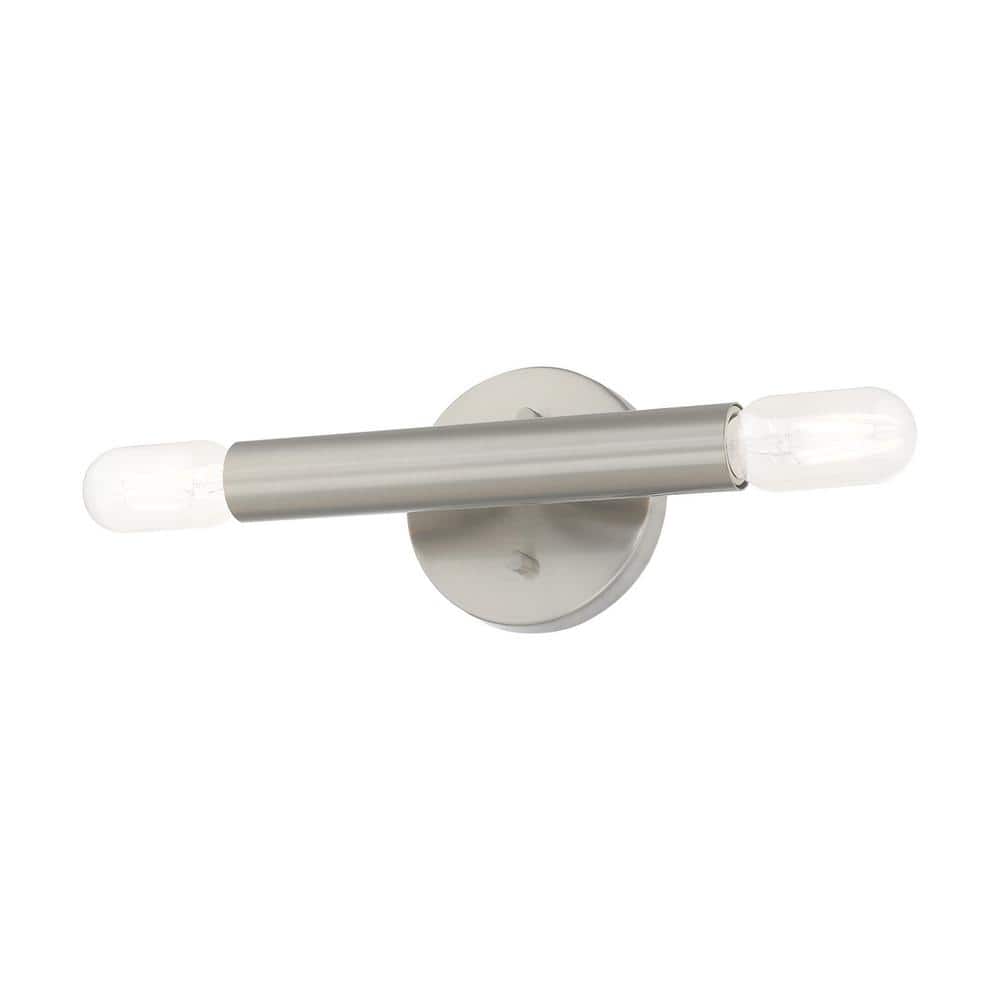Copenhagen Brushed Nickel 2-Light Industrial Wall Sconce