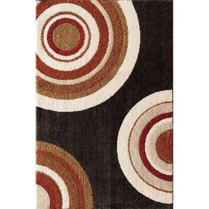 Circlets Black 7 ft. 10 in. x 9 ft. 10 in. Shag Area Rug