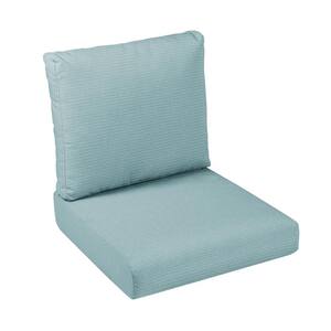 25 in. x 23 in. x 5 in. (2-Piece) Deep Seating Outdoor Dining Chair Cushion in ETC Aqua