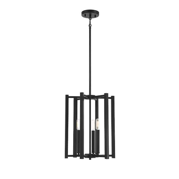 Savoy House Benson 13 in. W x 16.5 in. H 3-Light Matte Black Candlestick Pendant Light