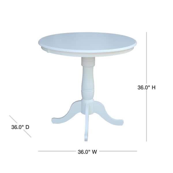 International Concepts Pure White Round, 36 Inch Round Counter Height Table