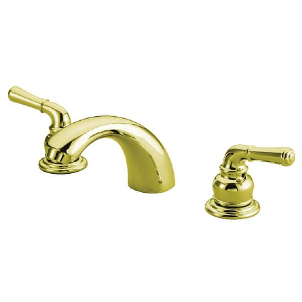 Kingston Brass Magellan 4 in. Centerset Double Handle Bathroom Faucet in Polished Brass
