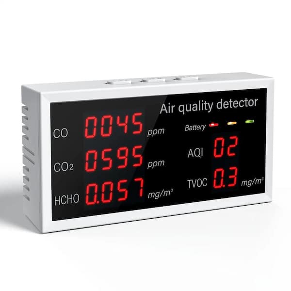Etokfoks Digital Air Quality Monitor 5 in. 1 Multi-Functional CO2 Detector