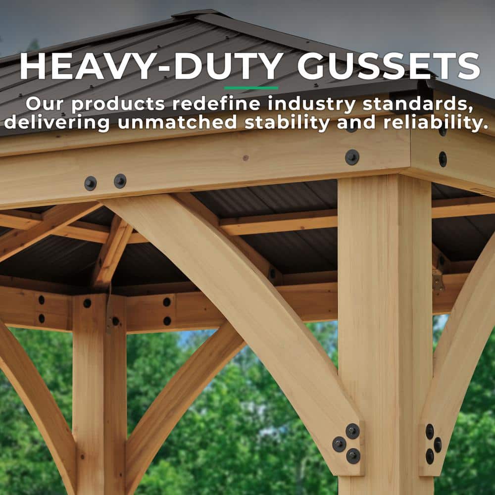 Cedar and Mocha Aluminum Roof 10' x 10' Gazebo