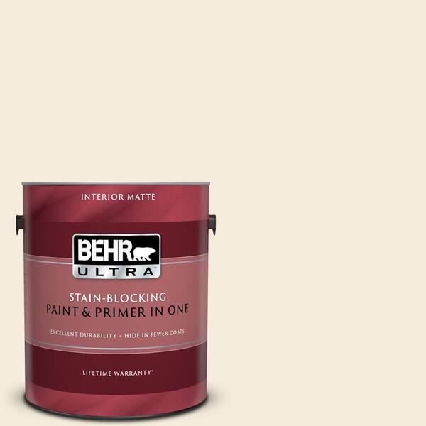 BEHR ULTRA 1 gal. #UL140-14 Heavy Cream Matte Interior Paint and Primer in One