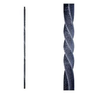 Stair Parts 44 in. x 1/2 in. Vintage Nickel Double Twist Iron Baluster for Stair Remodel