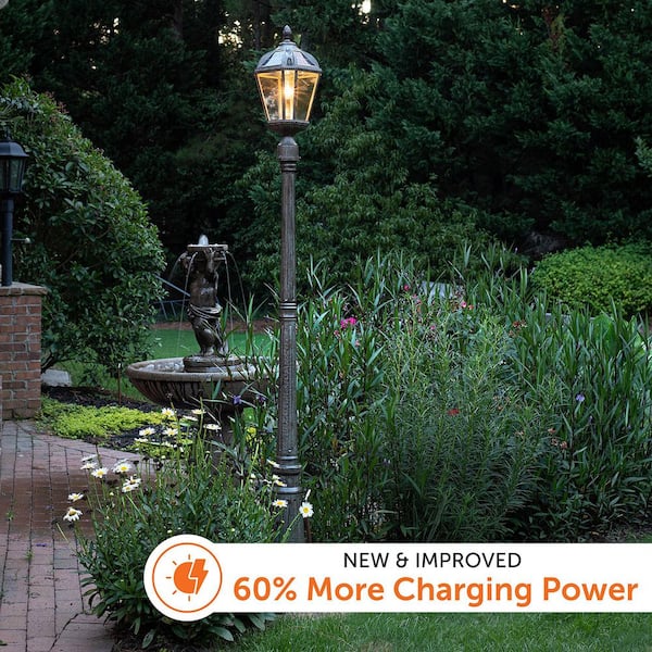 Royal Bulb Series 1-Light Bronze Aluminum Solar Outdoor Weather Resistance Post Light with 150 Lumen LED Bulb Included