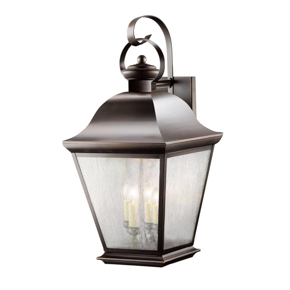 Mount Vernon 27.75 in. 4-Light Olde Bronze Outdoor Hardwired Wall Lantern Sconce with No Bulbs Included (1-Pack) price history on PriceWatchPro