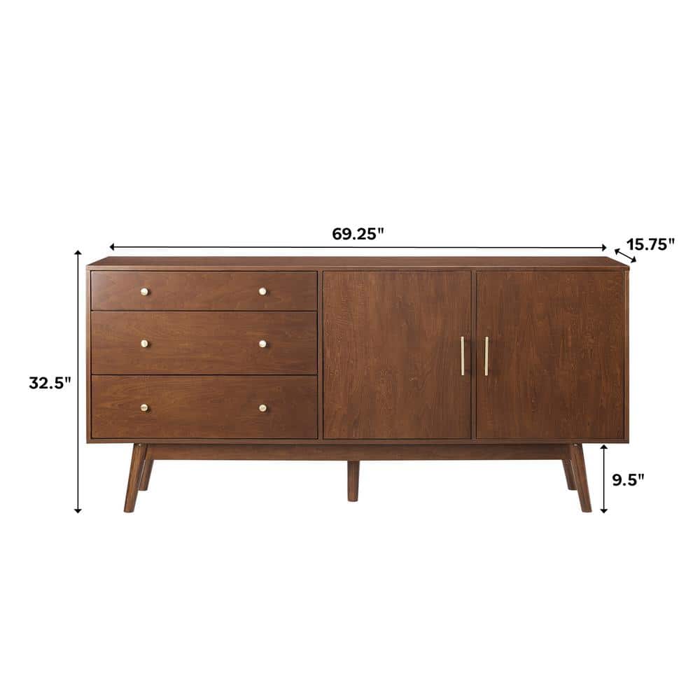 Acorn 70" Mid-Century Modern Sideboard with Adjustable Shelves