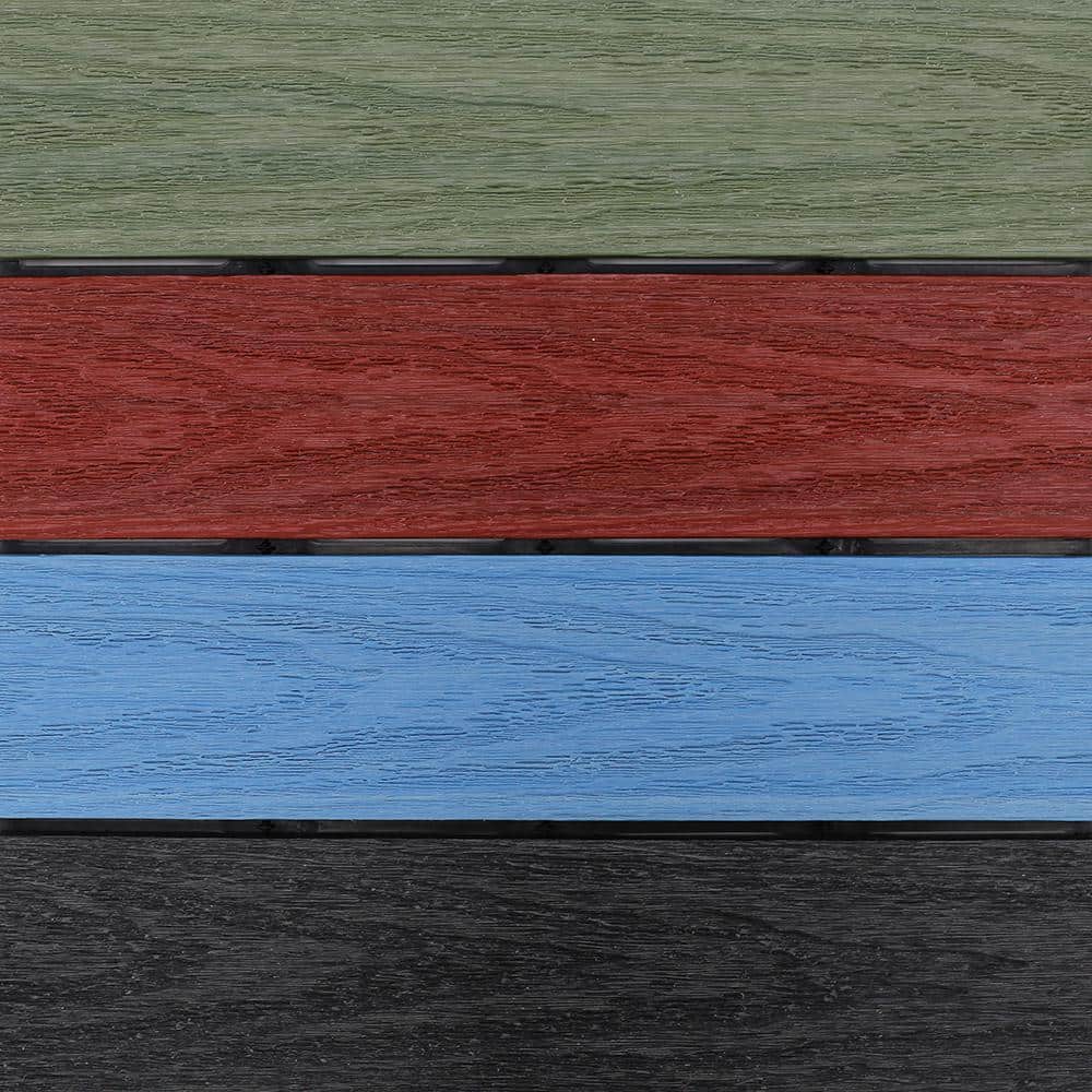 Rainbow Composite Interlocking Deck Tiles for Outdoor Flooring, Set of 10