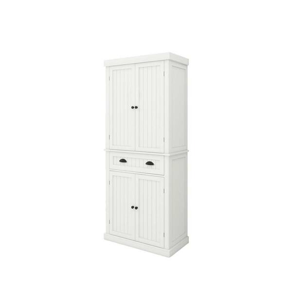 30 in. W x 16 in. D x 72 in. H in White Assemble Floor Diagonal Kitchen Cabinet with 4 Doors for Dining Room