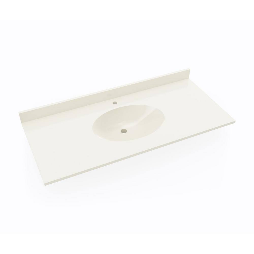 Bone Solid Surface Single Sink Bathroom Vanity Top with Backsplash