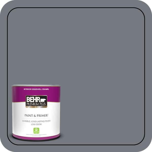BEHR PREMIUM PLUS 1 qt. #N510-5 Liquid Mercury color Eggshell Enamel Low Odor Interior Paint & Primer