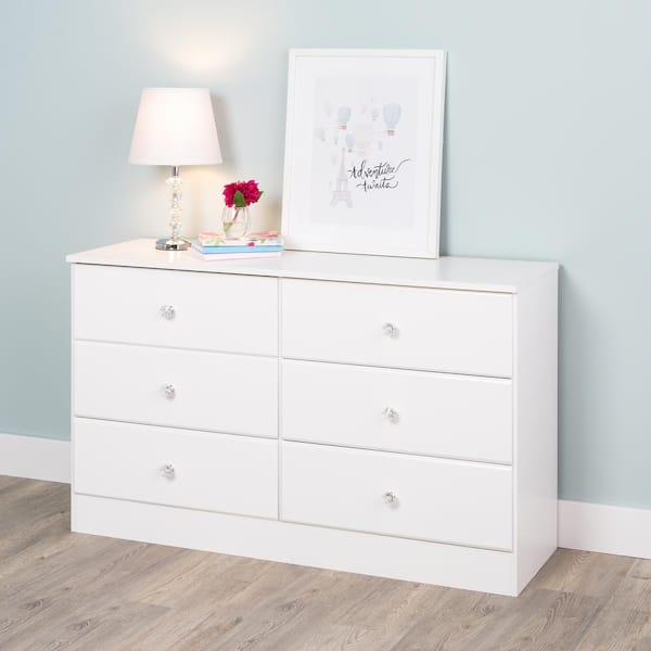 Drawer Crystal White Dresser, Johnby 6 Drawer Double Dresser Instructions