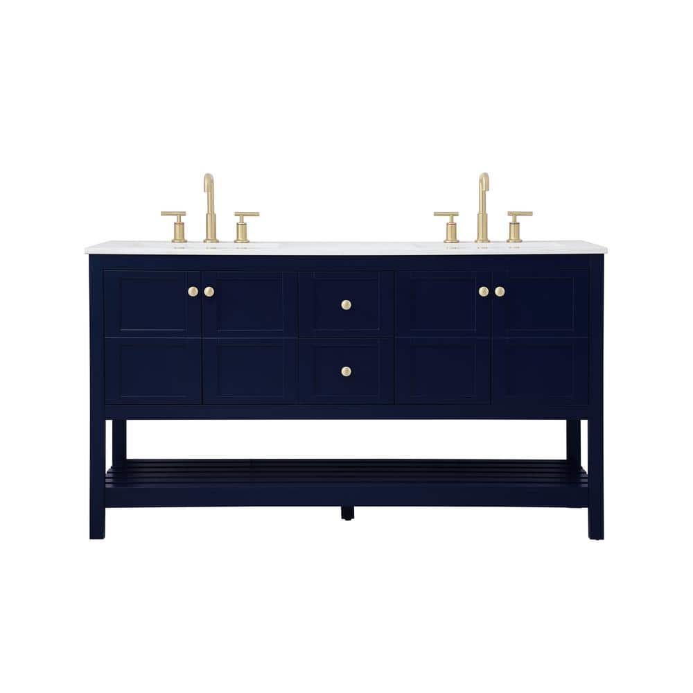Timeless Home 60 in. W x 22 in. D x 34 in. H Single Bathroom Vanity in Blue