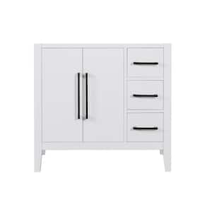 Laurel 35.2 in. W x 21.6 in. D x 33.1 in. H Bath Vanity Cabinet without Top in in White