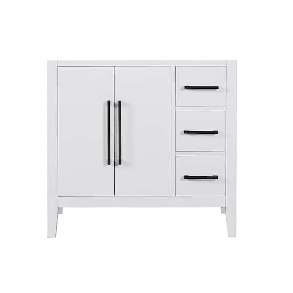 Laurel 35.2 in. W x 21.6 in. D x 33.1 in. H Bath Vanity Cabinet without Top in in White