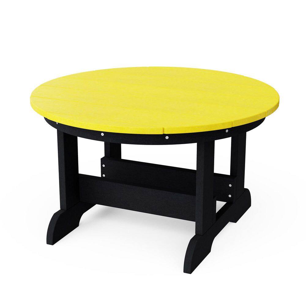 Heritage 31.5 in. Lemon Yellow and Black Round HDPE Plastic Outdoor Conversation Table price history on PriceWatchPro