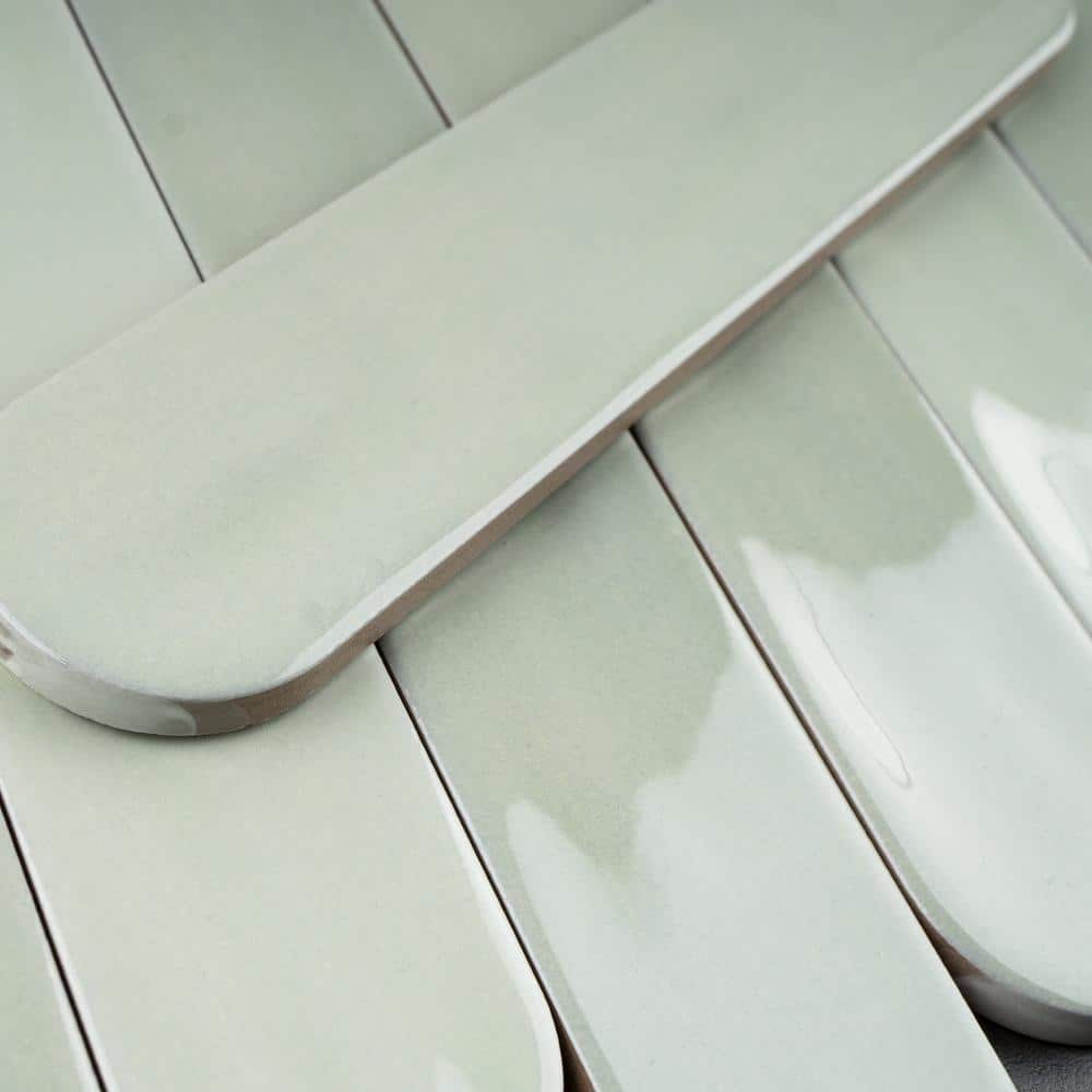 Verde Green Polished Ceramic Subway Wall Tile 2x10