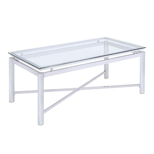 Picket House Furnishings Monroe 48 in. Clear Large Rectangle Glass Coffee Table