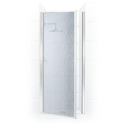 Legend 21.625 in. to 22.625 in. x 64 in. Framed Hinged Shower Door in Chrome with Obscure Glass