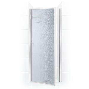Legend 22.625 in. to 23.625 in. x 64 in. Framed Hinged Shower Door in Chrome with Obscure Glass