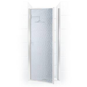 Legend 24.625 in. to 25.625 in. x 69 in. Framed Hinged Shower Door in Chrome with Obscure Glass