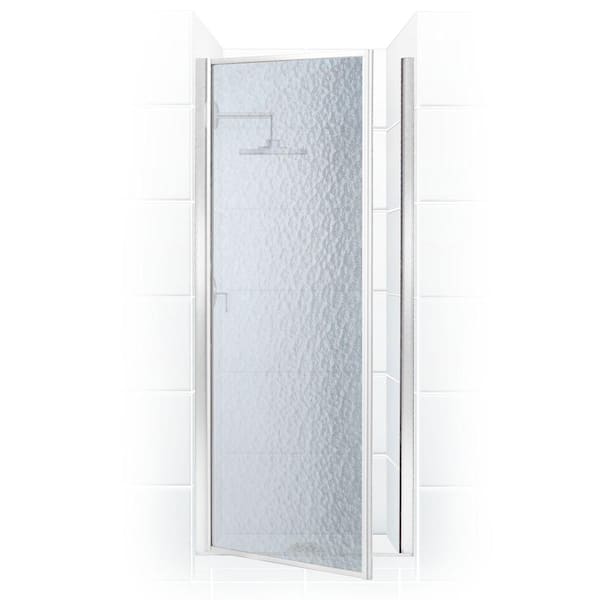 Legend 35.625 in. to 36.625 in. x 64 in. Framed Hinged Shower Door in Chrome with Obscure Glass