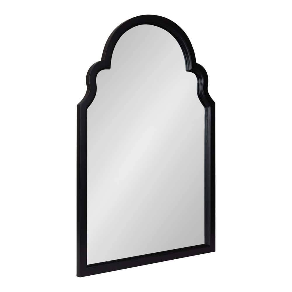 Dandridge Matte Black Metal 24 x 39 Arch Top Wall Mirror - #310H1