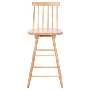 Quai 25 in. Natural Mid Back Wood Frame Swivel Counter Stool