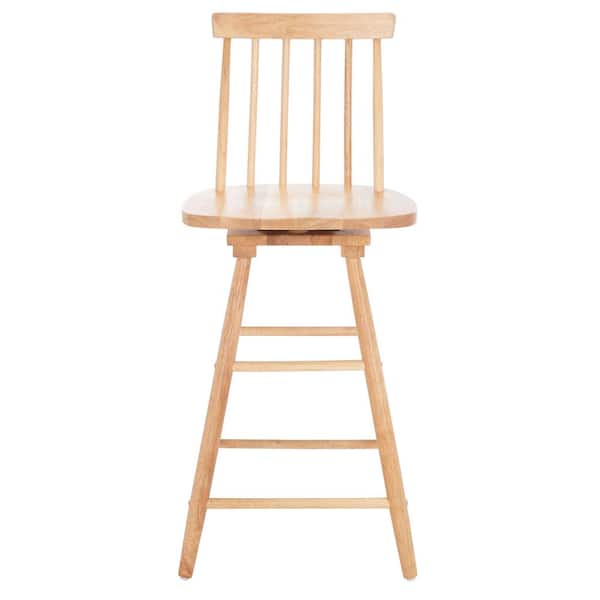Quai 25 in. Natural Mid Back Wood Frame Swivel Counter Stool