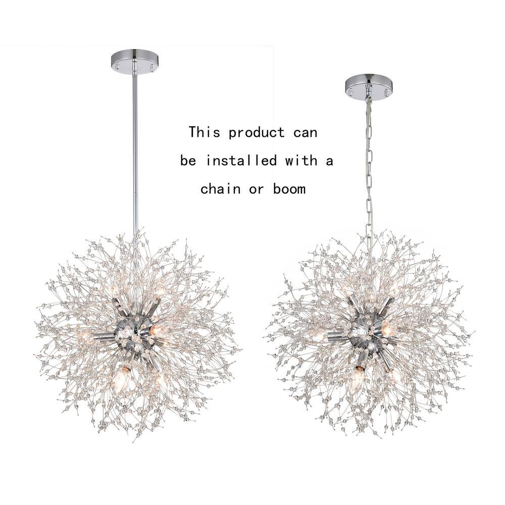 Viera 19.7'' Chrome Sputnik Globe Chandelier with Crystals