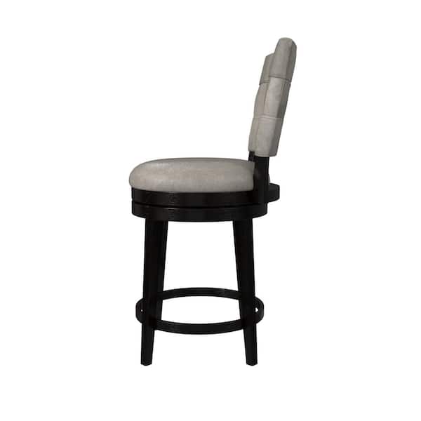 Kaede Swivel 26 in. Black Counter Stool