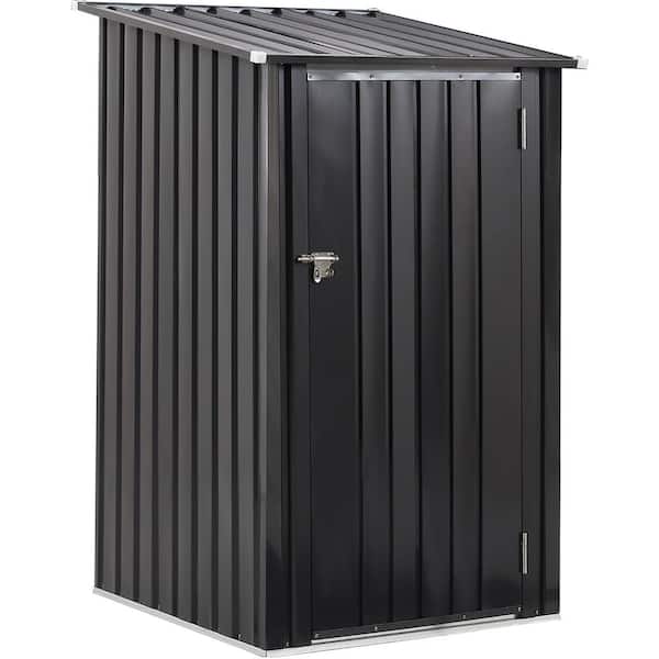 Boosicavelly 3 ft. W x 3 ft. D Dark Gray Metal Shed with Single Lockable Door (9 sq. ft.)